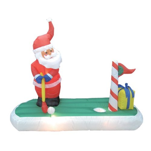 5 Foot Christmas Inflatable Santa Claus Play Golf Yard Decoration