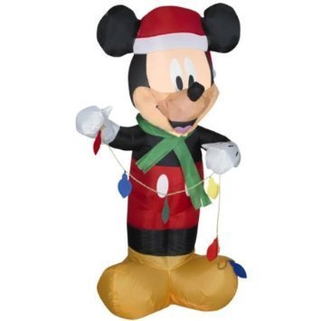 Disney – 3.5 ft. – Gemmy Christmas Airblown Inflatable – LED – Mickey Mouse Holding Set of Lights