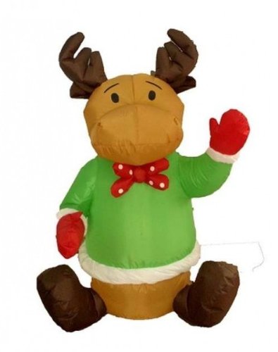 Four Foot Christmas Inflatable Sitting Reindeer Bl Case Pack 6 Four Foot Christmas Inflatable Sitti