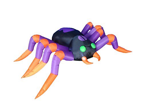 8 Foot Long Halloween Inflatable Black Purple Spider 2015 Indoor Outdoor Yard Decoration