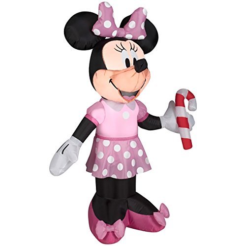 Disney Minnie Mouse Candy Cane Airblown 3.5 Ft Tall LED Christmas Inflatable