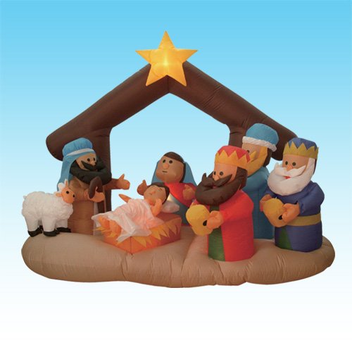 6 Foot Christmas Inflatable Nativity Scene with Three Kings Party Decoration