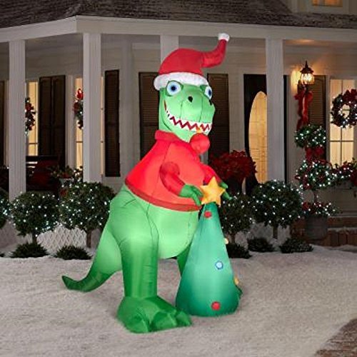 CHRISTMAS INFLATABLE 8 1/2 FT TALL T-REX AIRBLOWN YARD PROP