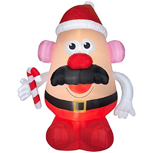 CHRISTMAS INFLATABLE 9 FT TALL MR POTATO HEAD SANTA WITH CANDY CANE AIRBLOWN YARD PROP