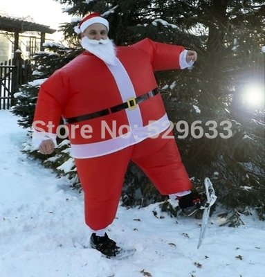 Santa Claus, Christmas Inflatable Santa Claus Costume Carnival Costume Uniform Performance Evening Dress Christmas Gift